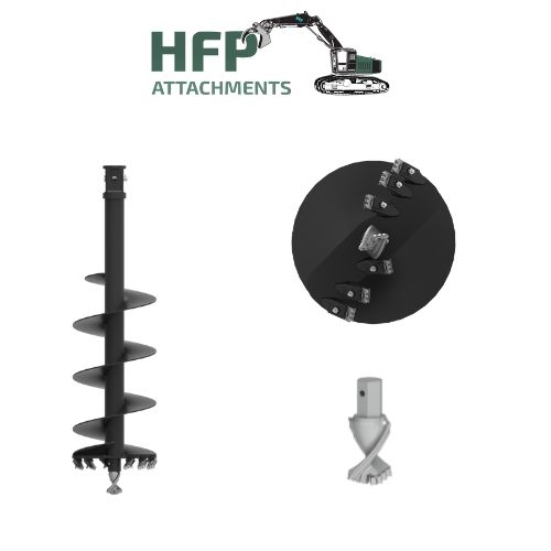 HFP Heavy Duty Multifaceted Tungsten Auger Bit | 300mm to 1500mm | 110mm Square Hub | From $2,990 inc GST