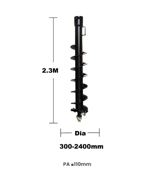 HFP Heavy Duty Dedicated Rock Auger Bit | 300mm to 1500mm | 110mm Square Hub | From $3,490 inc GST