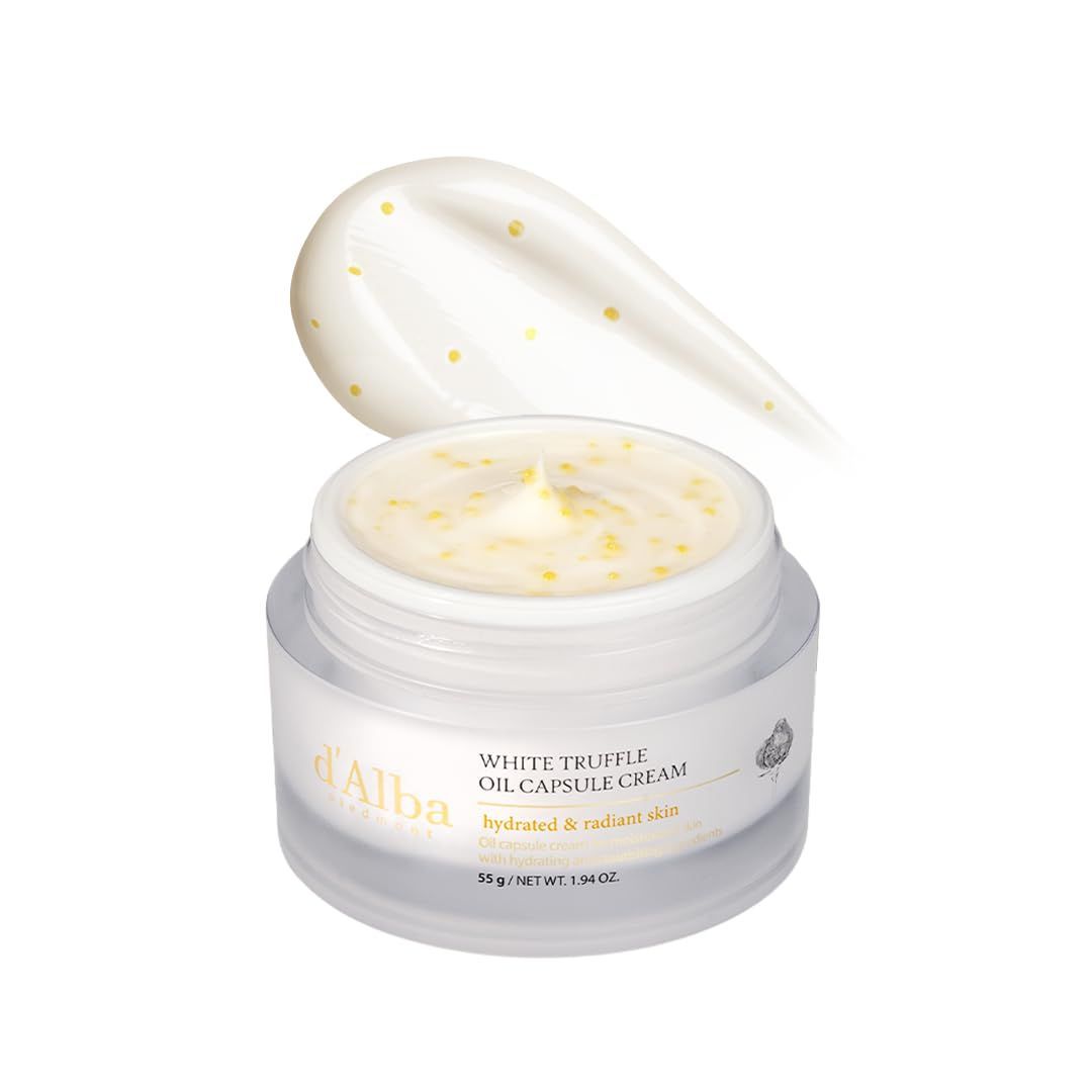 d'Alba Italian White Truffle Oil Capsule Cream, Glass Skin with Vita-Cera Oil Capsules, Deep Hydration Face Moisturizer