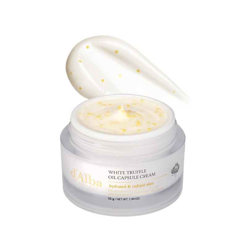 d'Alba Italian White Truffle Oil Capsule Cream, Glass Skin with Vita-Cera Oil Capsules, Deep Hydration Face Moisturizer