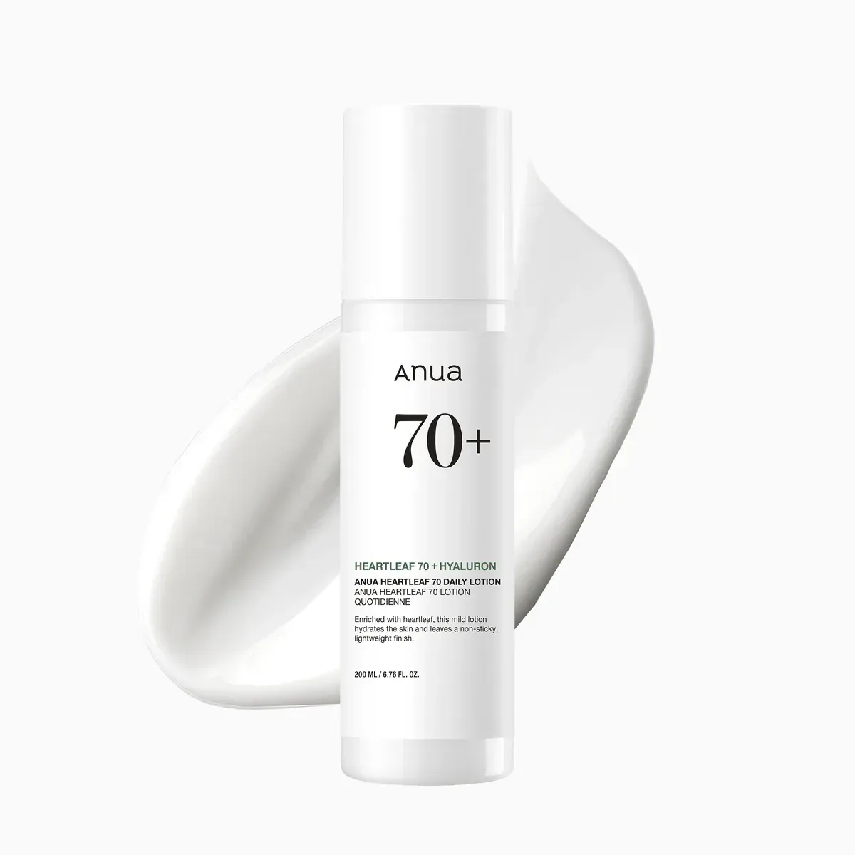 Anua Heartleaf 70 Daily Lotion, Face Moisturizer with Hyaluronic Acid for Sensitive Skin, Lightweight, Korean Skin Care (200ml, 6.76 fl.oz.)