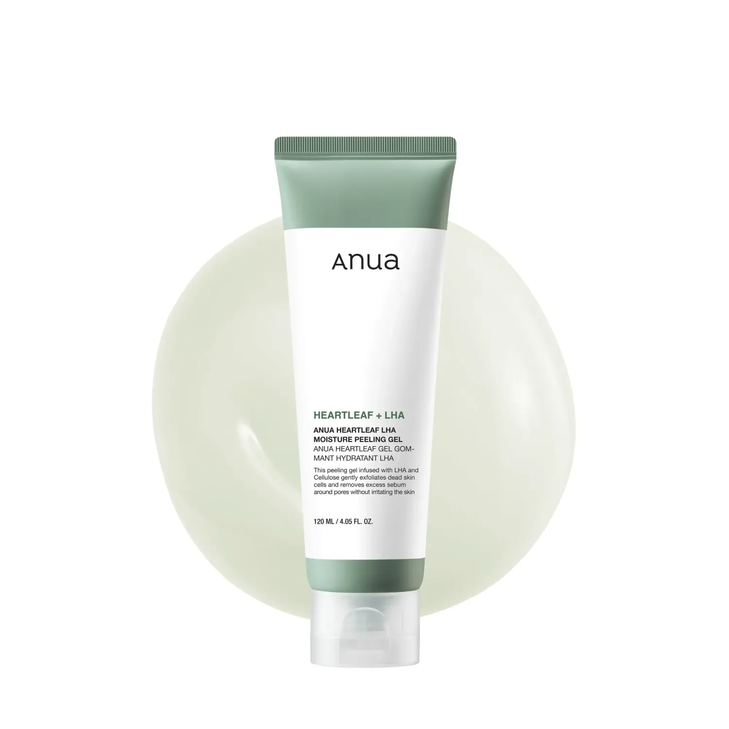 ANUA Heartleaf LHA Moisture Peeling Gel, Gentle Exfoliation, Hydrating Facial Peel, Pore Care, Dead Skin Removal, Natural Cellulose for Soothing, Vegan, Korean Skin Care (120ml/4.05 fl.oz.)