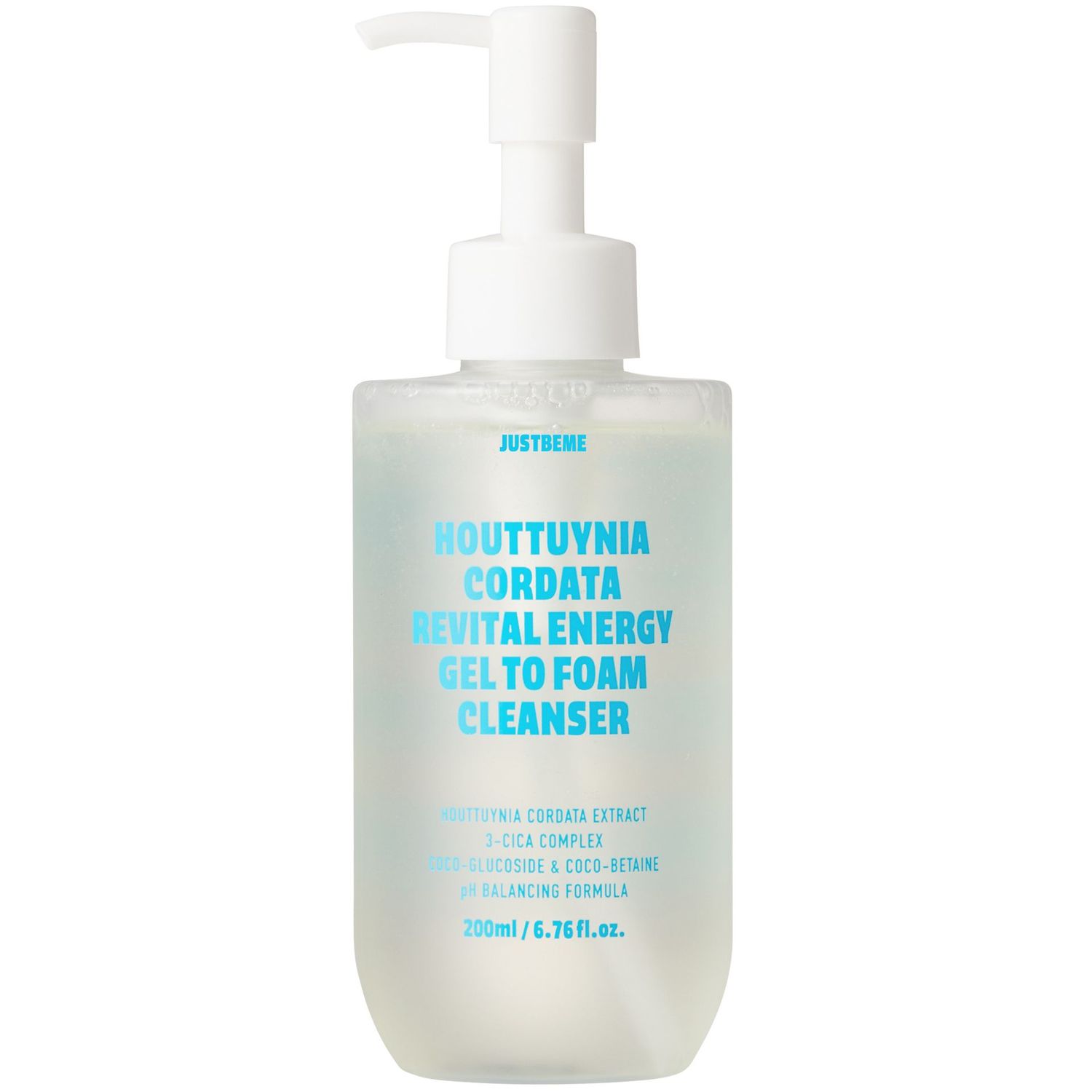 JUSTBEME Houttuynia Cordata Revital Energy Gel To Foam Cleanser