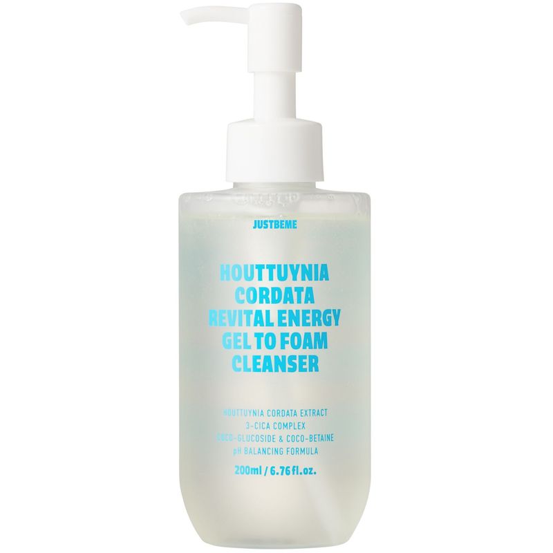 JUSTBEME Houttuynia Cordata Revital Energy Gel To Foam Cleanser