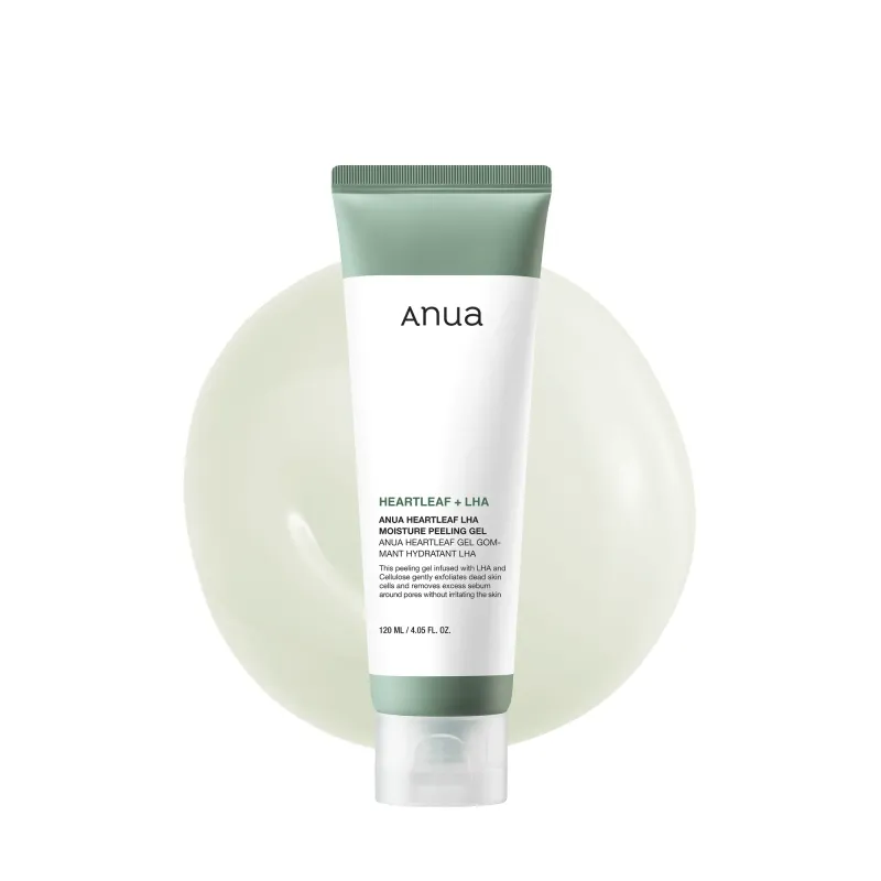 ANUA Heartleaf LHA Moisture Peeling Gel, Gentle Exfoliation, Hydrating Facial Peel, Pore Care, Dead Skin Removal, Natural Cellulose for Soothing, Vegan, Korean Skin Care (120ml/4.05 fl.oz.)