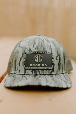 Camo Leather Patch Snapback Hat