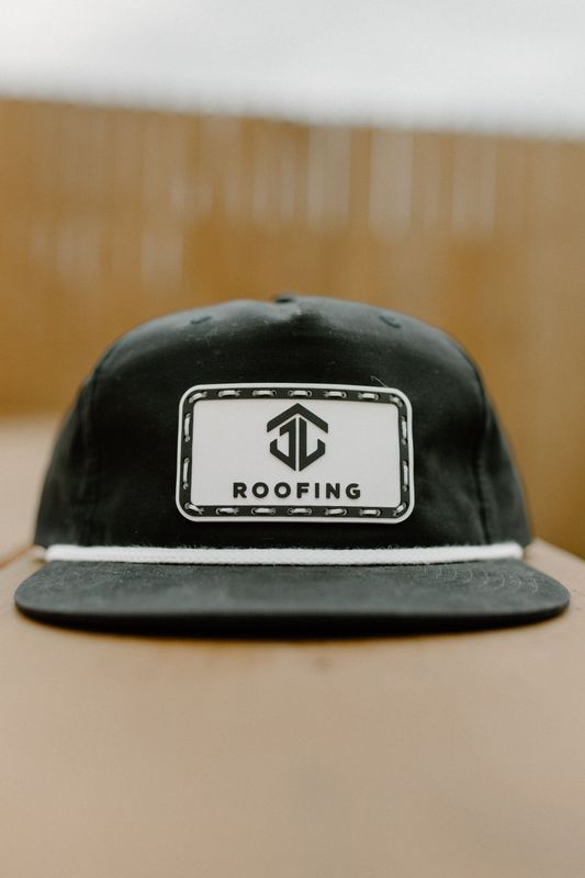 Black with Leather Patch Snapback Hat