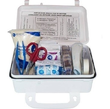 10 Person Plastic First Aid Kit Wall Mountable - Osha Compliant