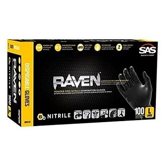 Raven XL Black Nitrile Powder Free Gloves - 6-MIL