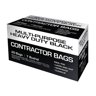 HD 3 Mil Black Flap Tie Contractor Bags 42gl | 32-Count