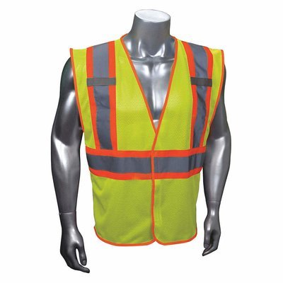 Yellow and Green with Silver Stripe Traffic Vest - Fits 2XL/3XL