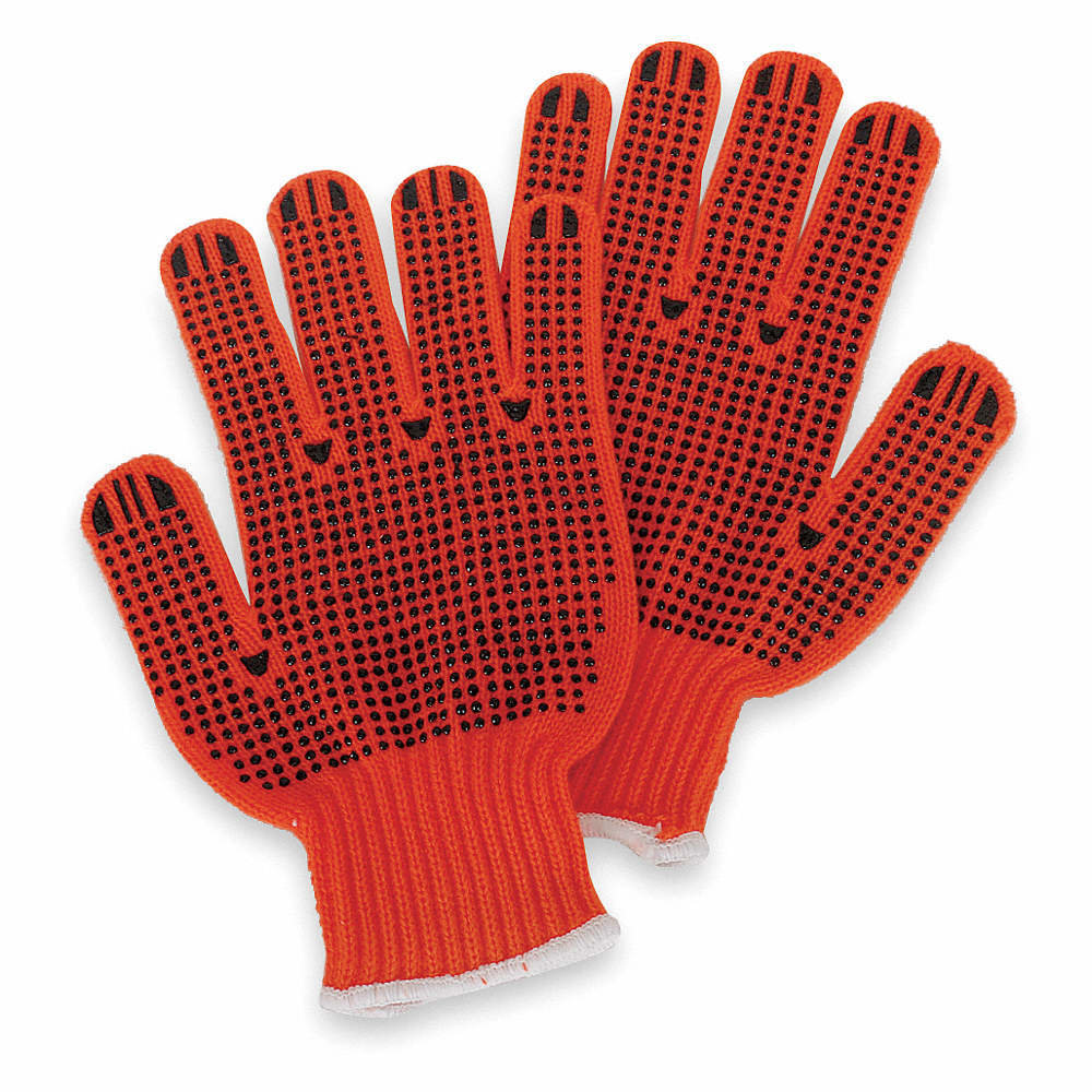 Orange Knit-Acrylic Material Gloves with High Visibility - XL