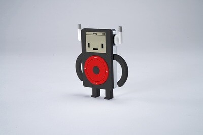 The iBoy 2U Edition, a robot with a black body and a red click wheel. It looks cool and stylish. 