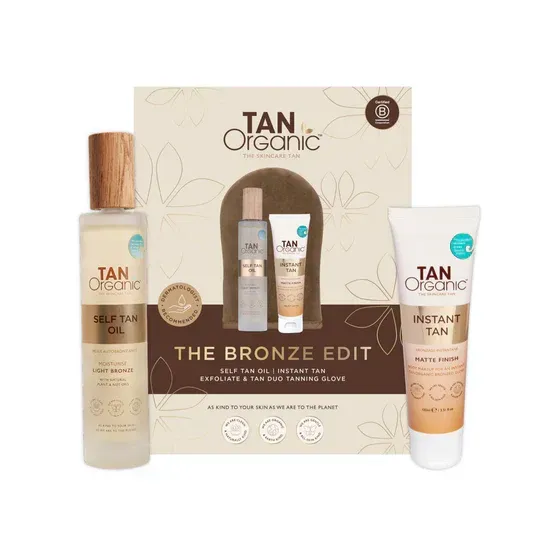 The Bronze Edit - Self Tan Oil/ Instant Tan / Exfoliate &amp; Tan Duo Tanning Glove