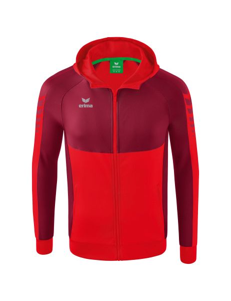 Erima Six Wings Trainingsjacke mit Kapuze Kinder rot/bordeaux, Größe: 116