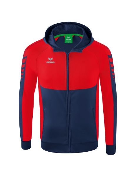Erima Six Wings Trainingsjacke mit Kapuze Kinder new navy/rot, Größe: 116