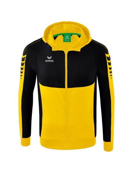 Erima Six Wings Trainingsjacke mit Kapuze Kinder gelb/schwarz, Größe: 116