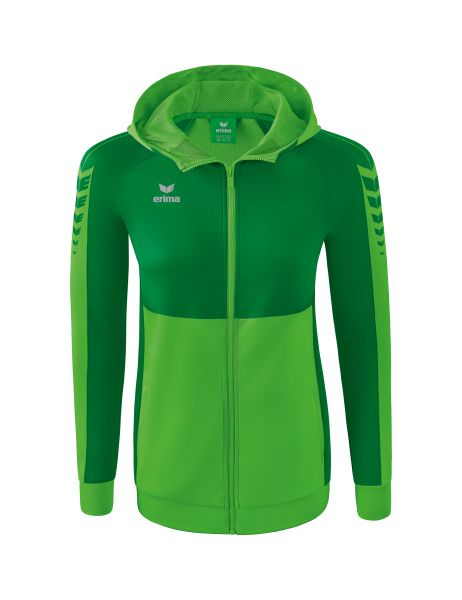 Erima Six Wings Trainingsjacke mit Kapuze Damen green/smaragd, Größe: 34