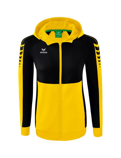 Erima Six Wings Trainingsjacke mit Kapuze Damen gelb/schwarz, Größe: 34
