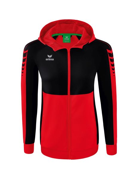 Erima Six Wings Trainingsjacke mit Kapuze Damen rot/schwarz, Größe: 34
