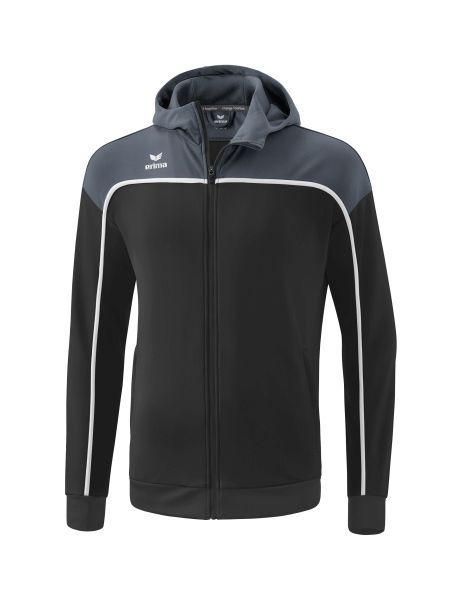 Erima CHANGE by erima Trainingsjacke mit Kapuze Kinder black grey/slate grey/weiß, Größe: 128