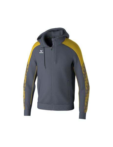Erima EVO STAR Trainingsjacke mit Kapuze Kinder slate grey/gelb, Größe: 116