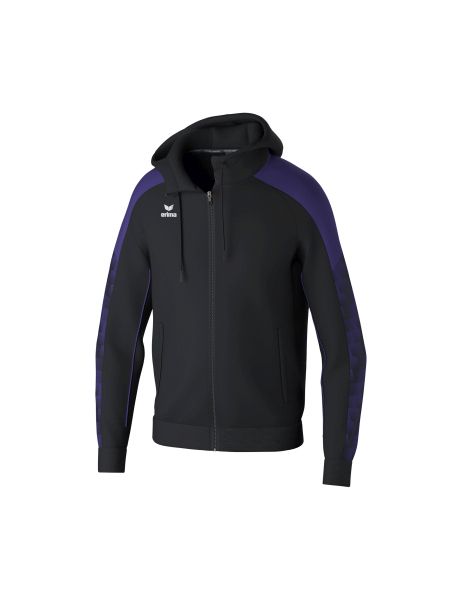 Erima EVO STAR Trainingsjacke mit Kapuze Kinder schwarz/ultra violet, Größe: 116