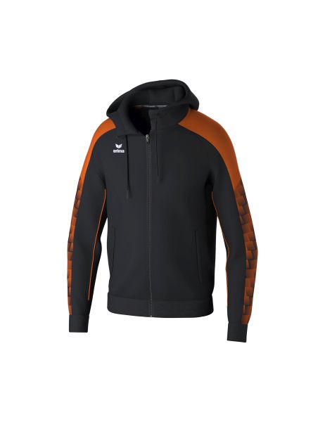 Erima EVO STAR Trainingsjacke mit Kapuze Kinder schwarz/orange, Größe: 116