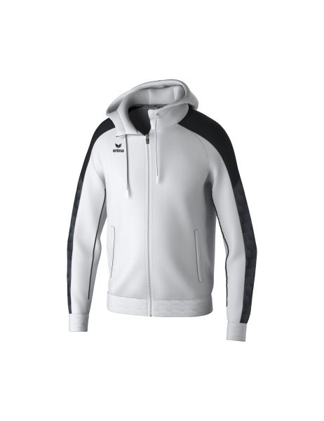 Erima EVO STAR Trainingsjacke mit Kapuze Kinder weiß/schwarz, Größe: 116