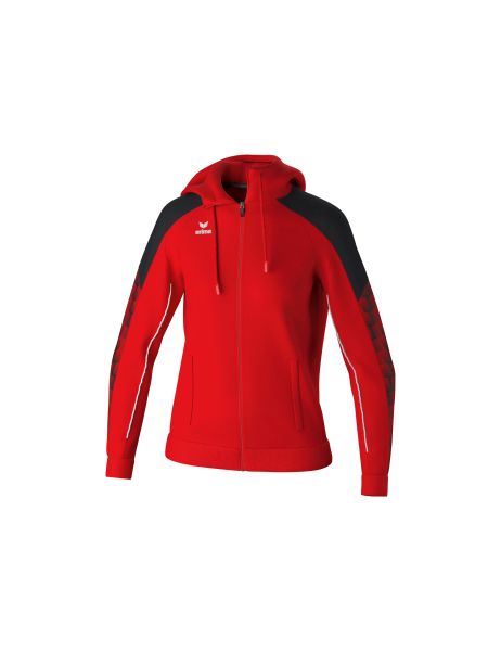 Erima EVO STAR Trainingsjacke mit Kapuze Damen rot/schwarz, Größe: 34