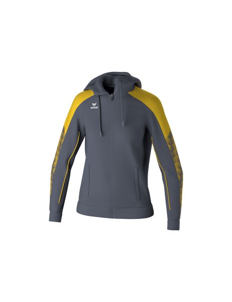 Erima EVO STAR Trainingsjacke mit Kapuze Damen slate grey/gelb, Größe: 34