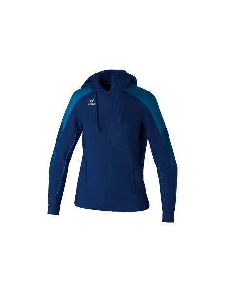 Erima EVO STAR Trainingsjacke mit Kapuze Damen new navy/mykonos blue, Größe: 34