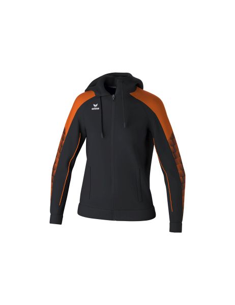 Erima EVO STAR Trainingsjacke mit Kapuze Damen schwarz/orange, Größe: 34