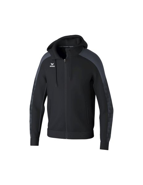 Erima EVO STAR Trainingsjacke mit Kapuze Kinder schwarz/slate grey, Größe: 116