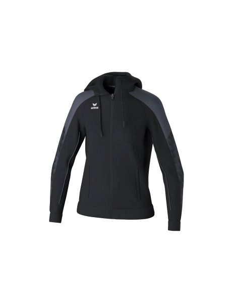 Erima EVO STAR Trainingsjacke mit Kapuze Damen schwarz/slate grey, Größe: 34
