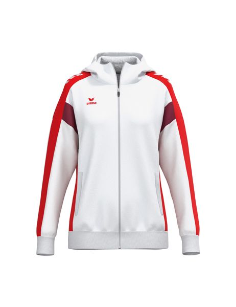 Erima CELEBRATE 125 Training Jacket with hood Damen weiß/rot, Größe: 34