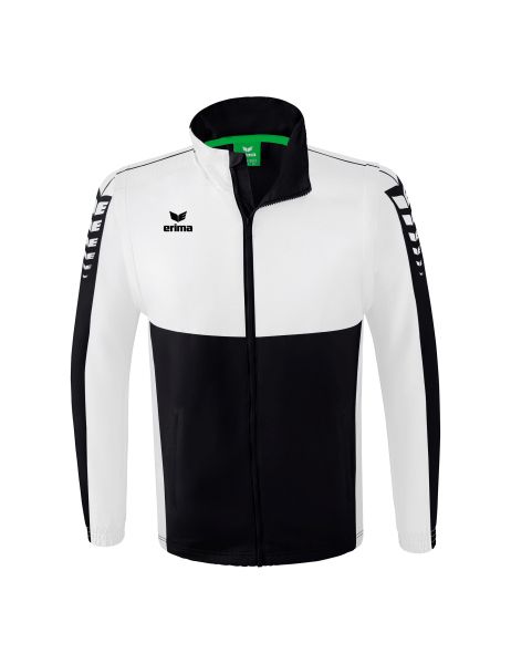 Erima Six Wings Jacke mit abnehmbaren Ärmeln Erwachsene schwarz/weiß, Größe: S