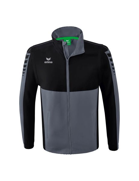 Erima Six Wings Jacke mit abnehmbaren Ärmeln Erwachsene slate grey/schwarz, Größe: S
