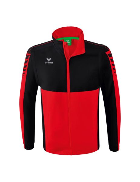 Erima Six Wings Jacke mit abnehmbaren Ärmeln Erwachsene rot/schwarz, Größe: S