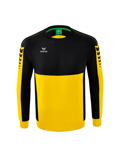 Erima Six Wings Sweatshirt Kinder gelb/schwarz, Größe: 116
