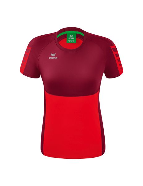 Erima Six Wings T-Shirt Damen rot/bordeaux, Größe: 34