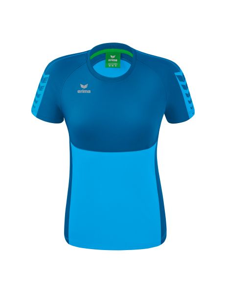 Erima Six Wings T-Shirt Damen curacao/mykonos, Größe: 34