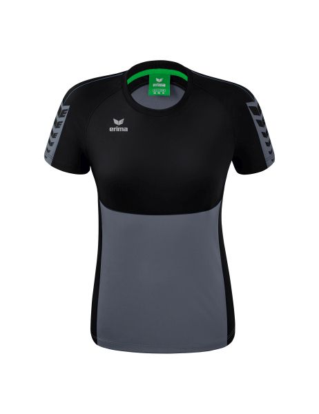 Erima Six Wings T-Shirt Damen slate grey/schwarz, Größe: 34