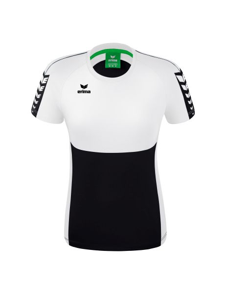 Erima Six Wings T-Shirt Damen schwarz/weiß, Größe: 34