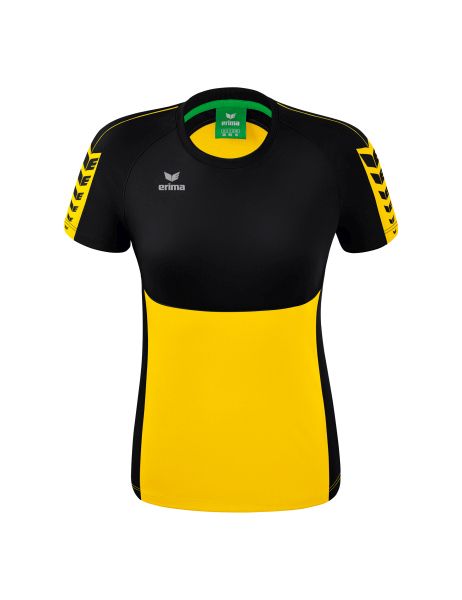 Erima Six Wings T-Shirt Damen gelb/schwarz, Größe: 34