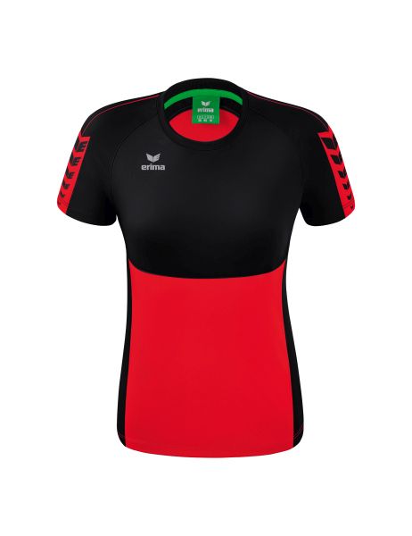 Erima Six Wings T-Shirt Damen rot/schwarz, Größe: 34