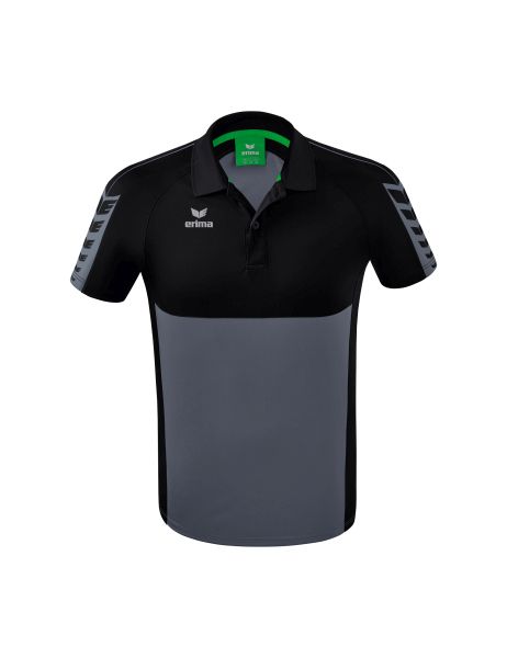 Erima Six Wings Poloshirt Erwachsene slate grey/schwarz, Größe: S