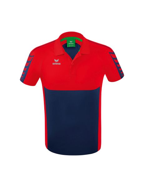 Erima Six Wings Poloshirt Erwachsene new navy/rot, Größe: S