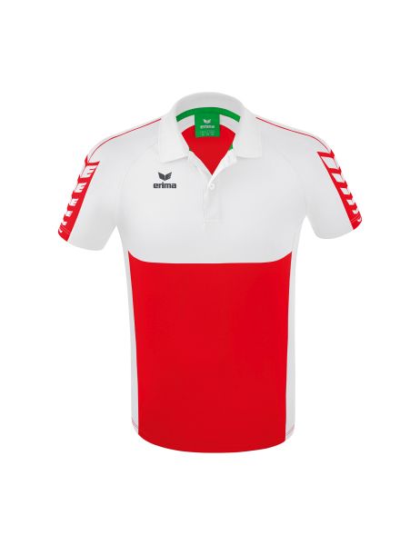 Erima Six Wings Poloshirt Erwachsene rot/weiß, Größe: S