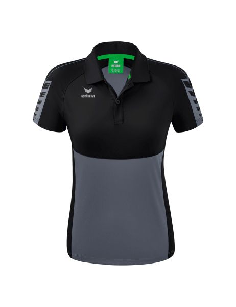 Erima Six Wings Poloshirt Damen slate grey/schwarz, Größe: 34
